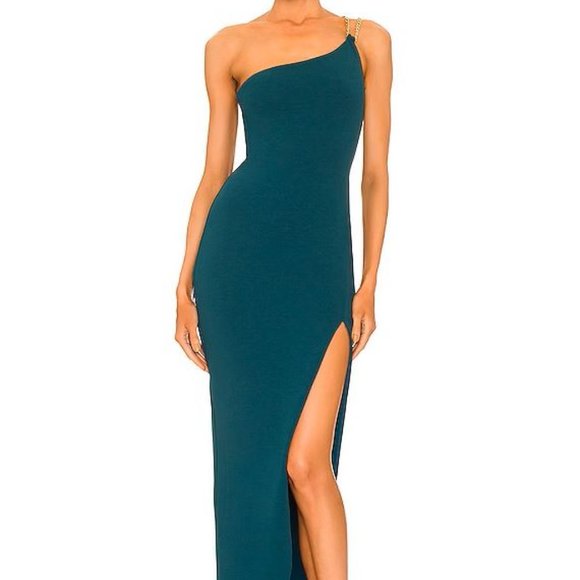 Teal Nookie Estella One Shoulder Gown - Size Small